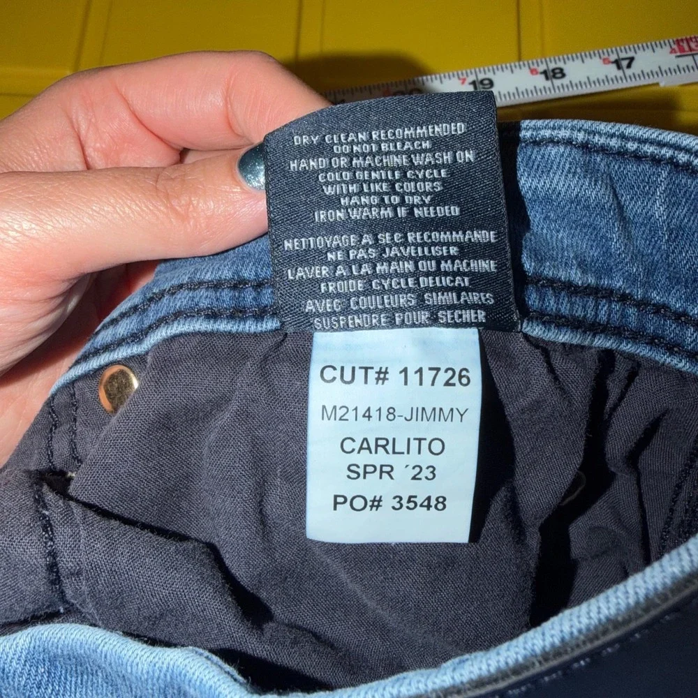Fidelity Denim Jimmy Slim Straight Jeans Carlito Wash Blue Mens 34 M21418-JIMMY